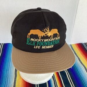 Vintage Rocky Mountain Elk Foundation Life member hat made in USA